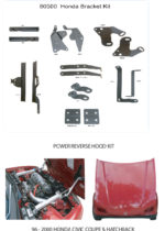 80500 POWER REVERSE HOOD BRACKET KIT FOR 96-00 HONDA CIVIC