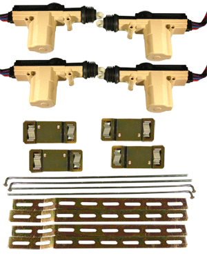 99560 4-DOOR POWER DOOR LOCK KIT FOR CABLE OPERATED LOCKS