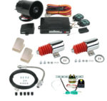 99830 2 DOOR SHAVED HANDLE KIT WITH 99030 45LB. CHROME SOLENOIDS AND 95700 COMBINATION ALARM REMOTE STARTER WITH 94300 EMERGENCY ENTRY AND TK01-00-001 POWER TRUNK KIT